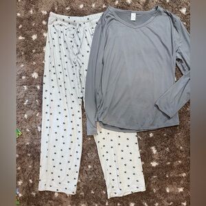 Mia + Tess Bee Print Pajama Set NWOT Top XL Bottoms L